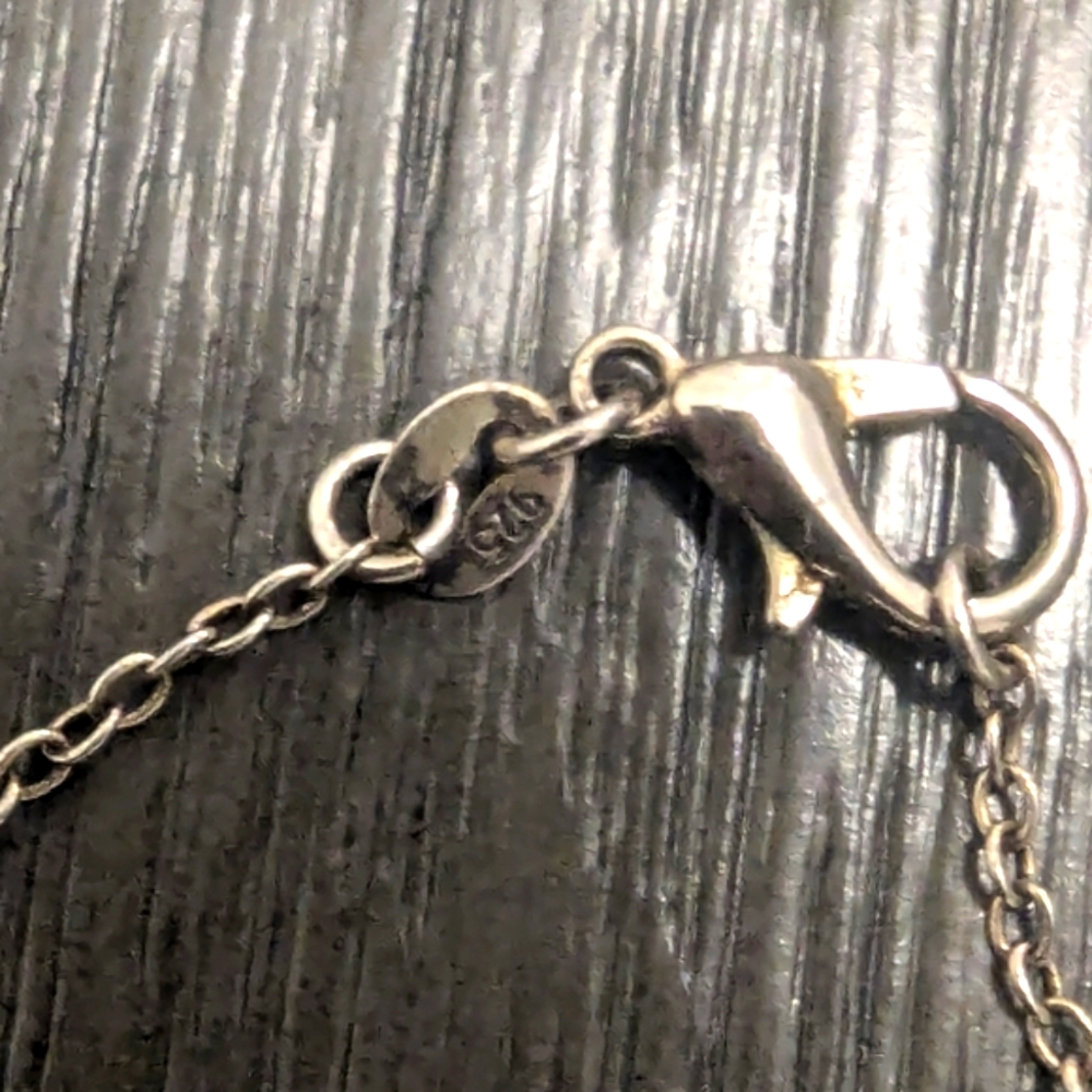 Vintage Sterling (Very Old) Shadow Box Square ❤️ Heart Pendant Necklace - Picture 5 of 9